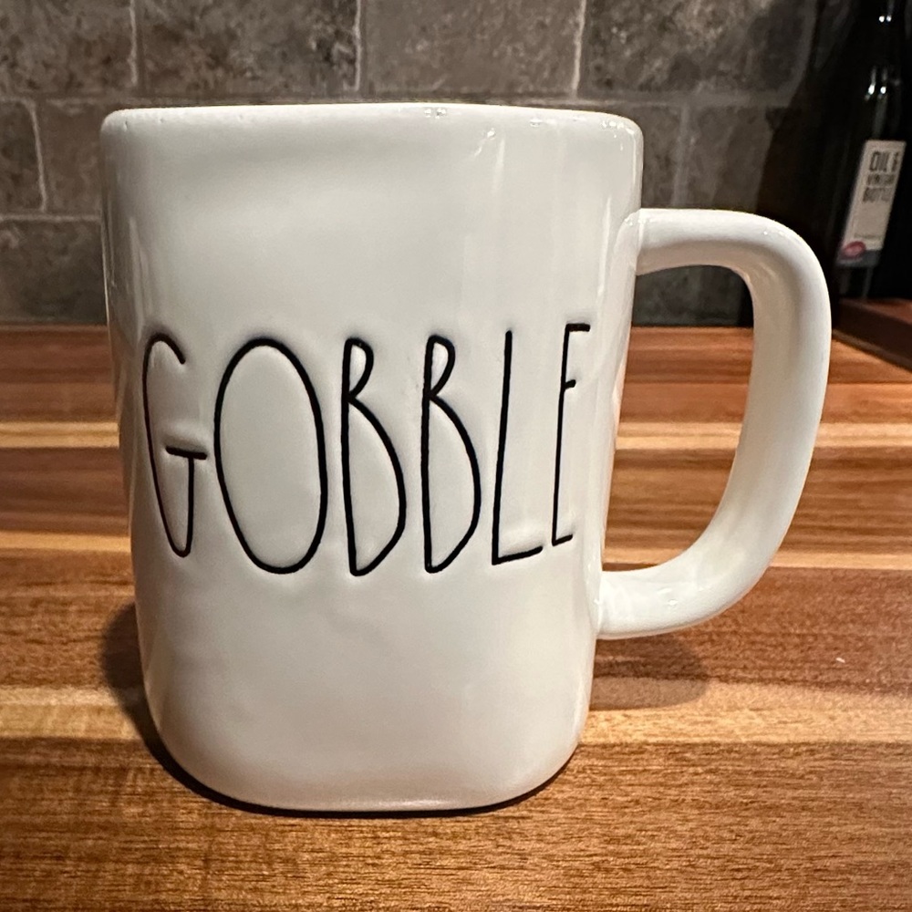 Rae Dunn White 'Gobble' Mug